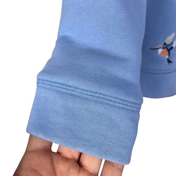Talbots Hummingbird Sweatshirt Pullover Preppy Classic Nature Blue Size XS - Picture 4 of 10